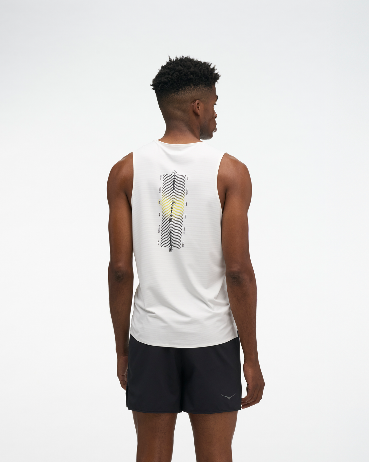 HOKA Everyrun Tank Joy Prt Hombre White/multi — vista medial