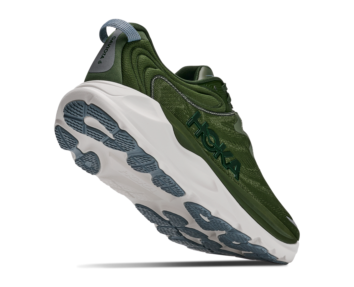 HOKA Gaviota 6 GLM Hombre Baby Kale / Nettle Leaf — vista tres cuartos