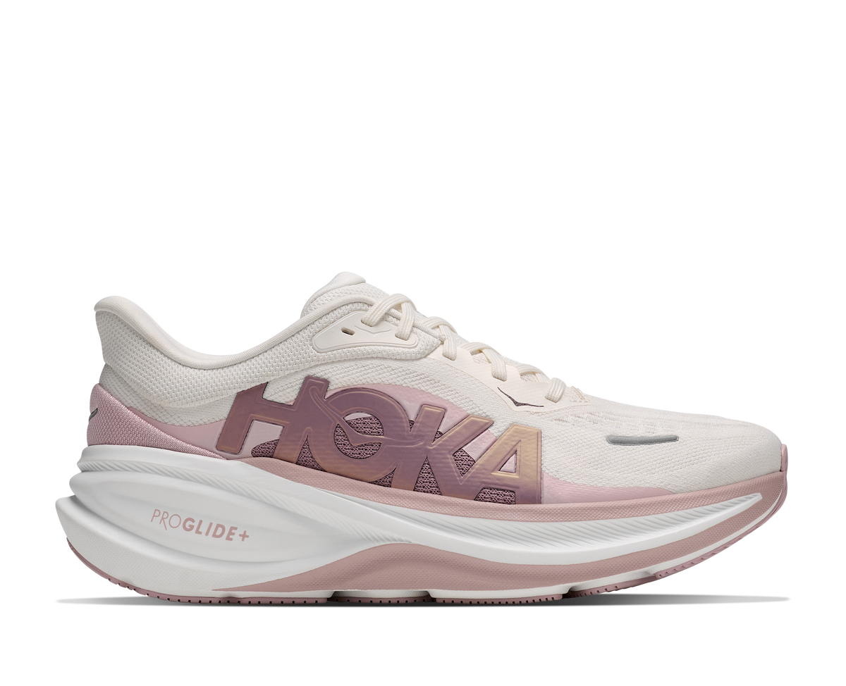 HOKA Clifton Pro GLM Mujer Alabaster / Pink Opal — vista lateral