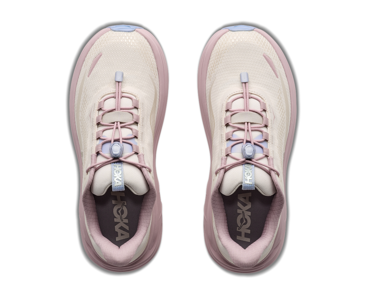 HOKA Clifton 11 GTX GLM Mujer Alabaster / Pink Opal — vista medial
