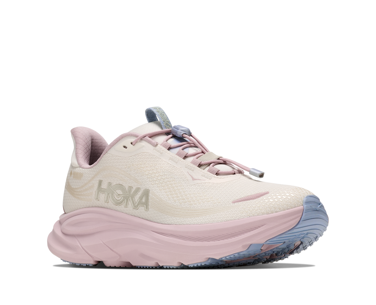HOKA Clifton 11 GTX GLM Mujer Alabaster / Pink Opal — vista trasera