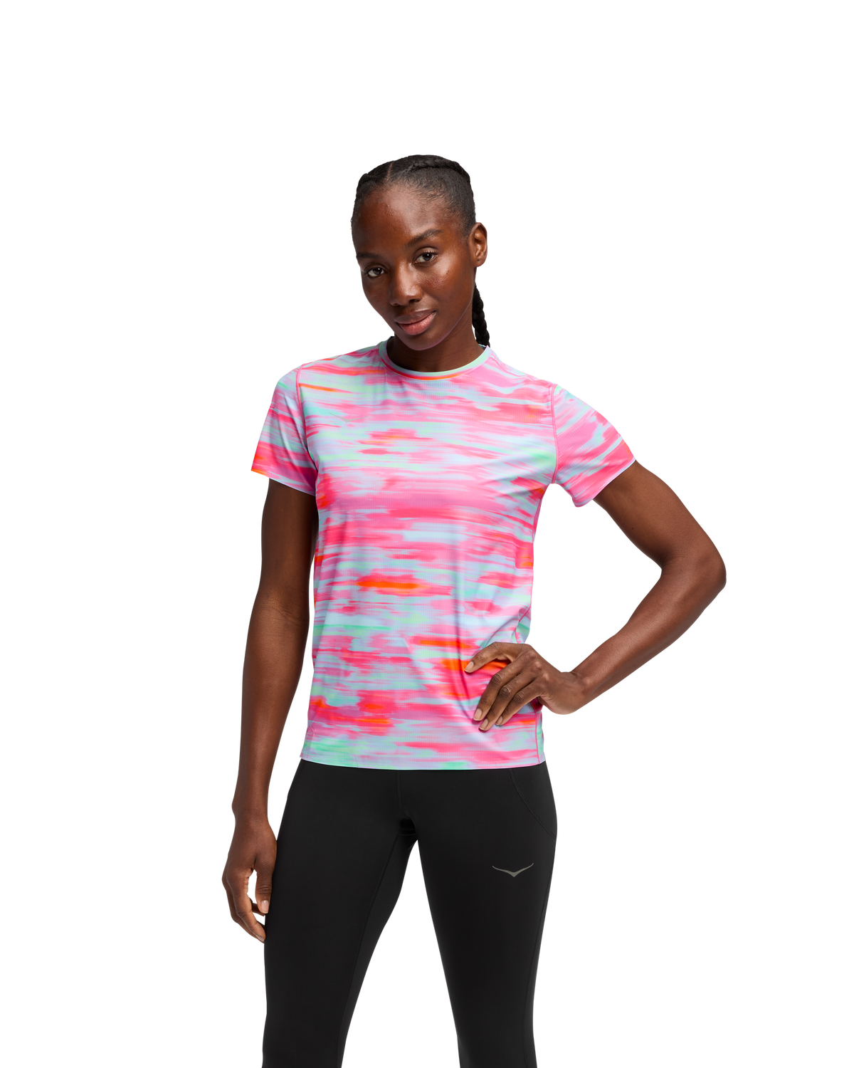 HOKA Airolite Short Sleeve 2.0 Mujer Pink Blurr — vista lateral