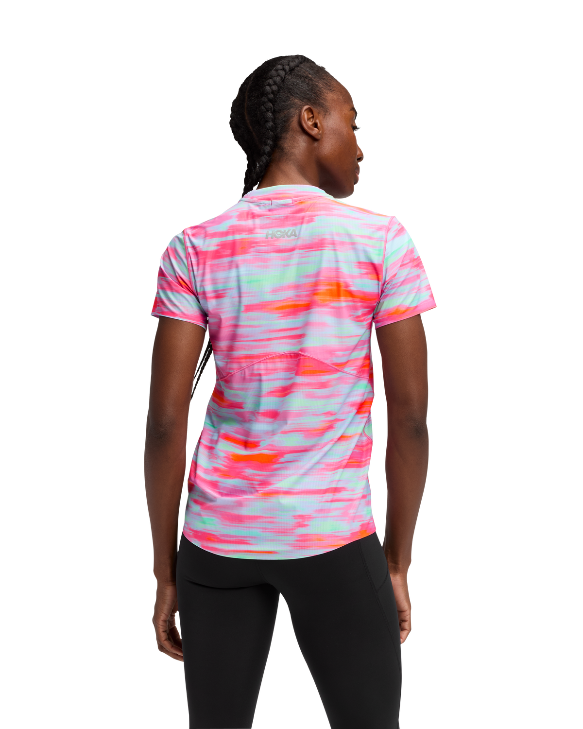 HOKA Airolite Short Sleeve 2.0 Mujer Pink Blurr — vista medial