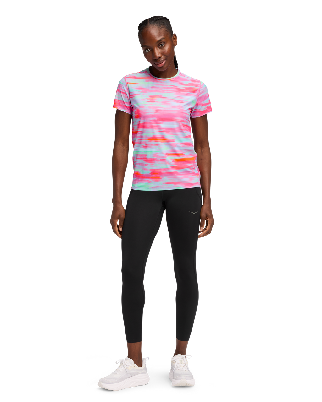 HOKA Airolite Short Sleeve 2.0 Mujer Pink Blurr — vista frontal