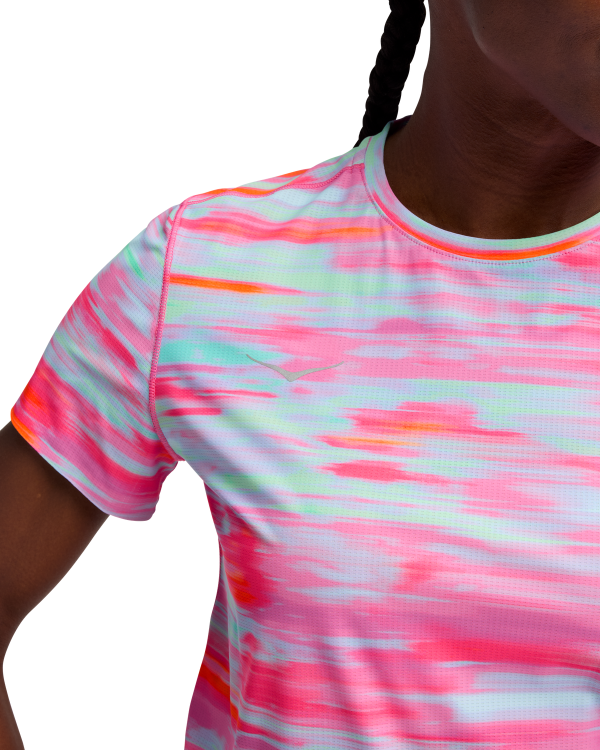 HOKA Airolite Short Sleeve 2.0 Mujer Pink Blurr — vista superior